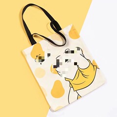 熊の周辺のアニメの女性のキャンバスバッグの肩の大容量の出勤してイラストのキャンバスバッグの文芸の大衆を持ちます。