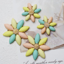 厂家直销花盘合金配件发箍胸针发饰耳环手工diy配件保色饰品配件