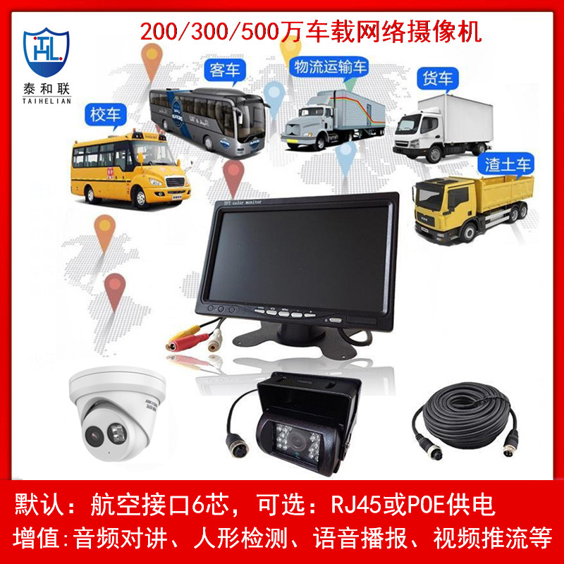 Hik mobil NVR sabit disk video kaydedici 720P / 1080P / 2 milyon gözetim ağ kamerası araba