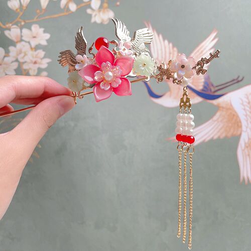 Hanchen Chinese style children's hair crown, ancient style Hanfu headdress, little girl's tassel hairpin, super fairy hairpin