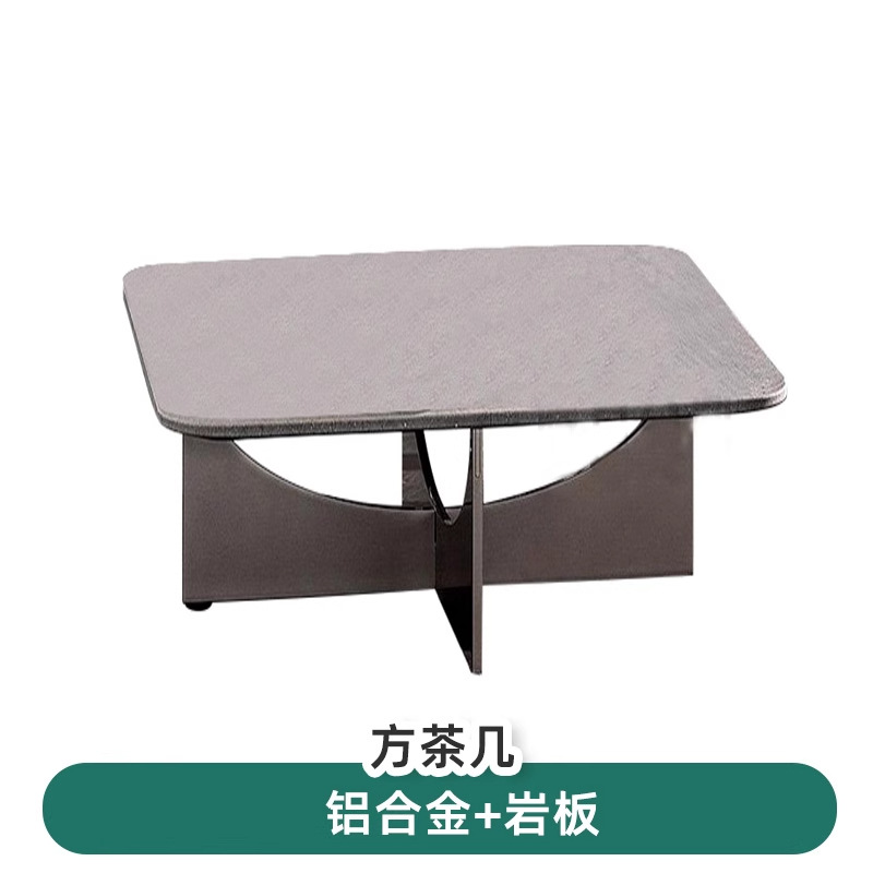 Mesa de café cuadrada - aleación de aluminio - placa de roca (...) personalizada..