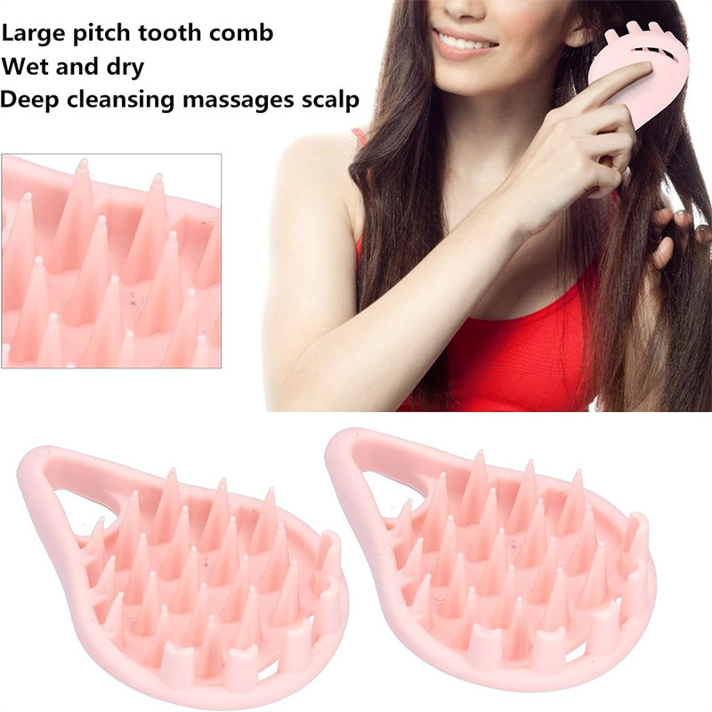 Handheld Silicone Hair Brush Scalp Massage Cushion Massage Comb Soft Tooth Scalp Health Comb Home Hairbrush Head Scratcher
