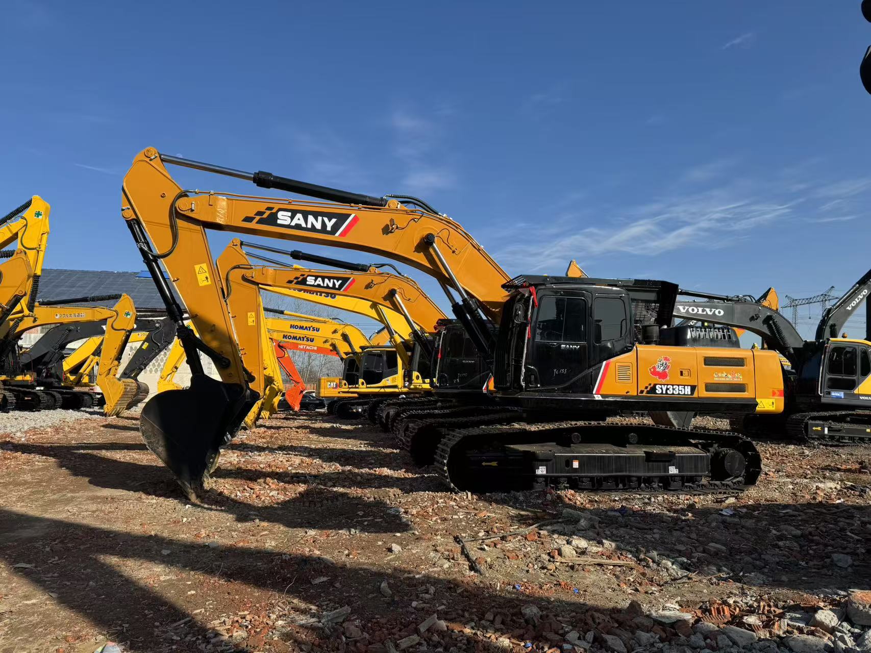 Excavadora SY335, excavadora de segunda mano Sany235 / 215, excavadora de orugas, entrega a Hong Kong