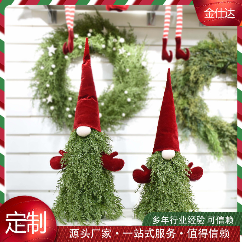 Customized Santa Claus Doll Christmas Decoration Ornaments Cross-Border Wholesale Hooded Faceless Doll Christmas Elf