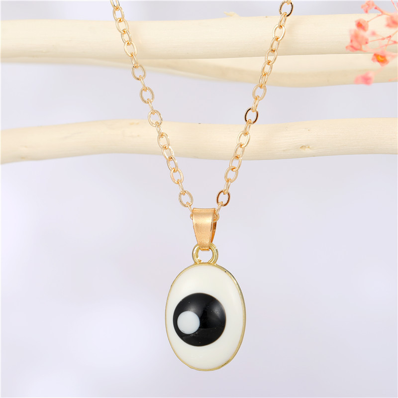 Bohemian Oval Demon Eye Alloy Necklace Wholesale display picture 4