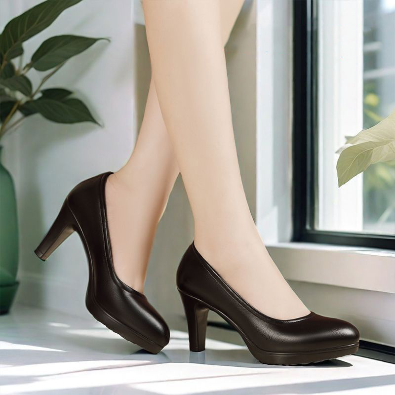 Classic Versatile Professional Commuting Etiquette Shoes, Lightweight, Simple, Fashionable Women's Leather Shoes, Shallow High-Heeled Formal Women's Shoes Classic Versatile Professional Commuting Etiquette Shoes, Lightweight, Simple, Fashionable Women's Leather Shoes, Shallow High-Heeled Formal Women's Shoes