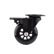 供应2寸水晶轮平板刹车PU轮子水晶万向脚轮聚氨酯轮胎静音设计