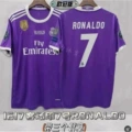 16-17 UCL Champions Real Madrid Away #7 C. Ronaldo + 3 Patches + 1 Chest Badge