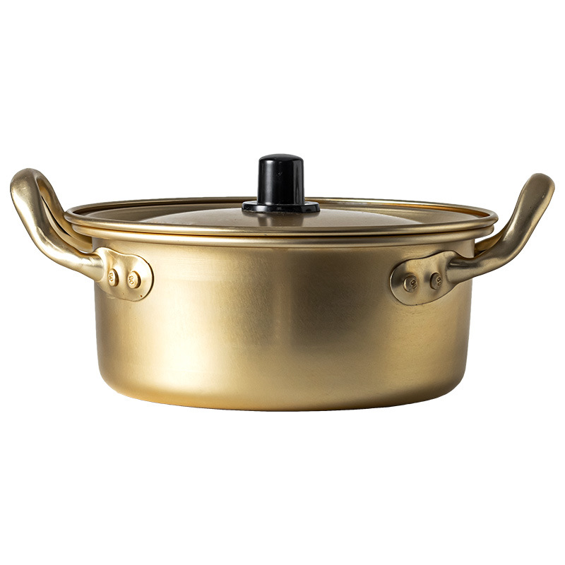 Ejército coreano olla caliente fideos instantáneos olla hogar pequeña olla de cocina olla de sopa olla de aluminio ramen olla especial olla con tapa