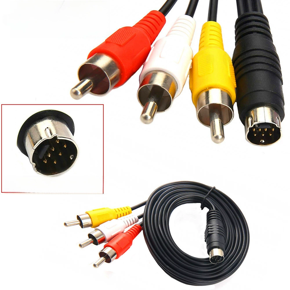 Видео-кабель RCA MD7P (мужской) / 3RCA (мужской), красный, жёлтый и белый, длина 1.5 м