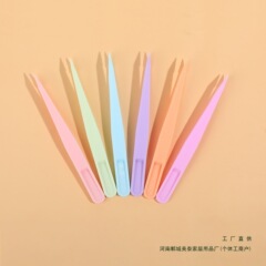 カラフルなプラスチック尖ったピンセットハンドブック学生クリップ DIY マニキュアクリップダイヤモンドステッカー子供に適した
