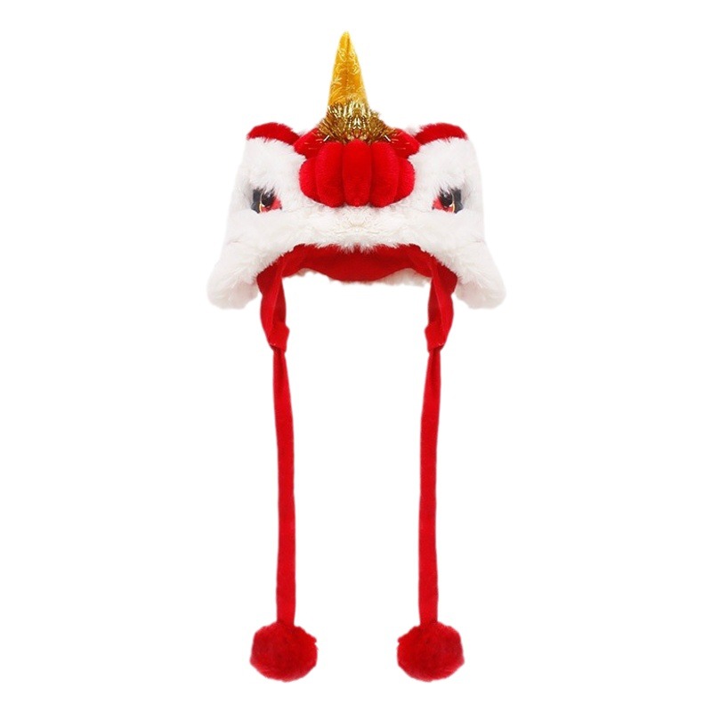 Año nuevo sombrero de León chihuazi suministros para mascotas Año Nuevo cachorro ropa de León estilo chino cubo francés sombrero de baile de León