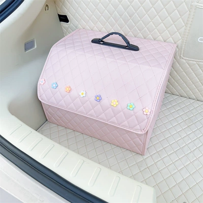 box cute multifunctional sundries box – Car storage bag/box - 8-flowers-pink-large-storage-box