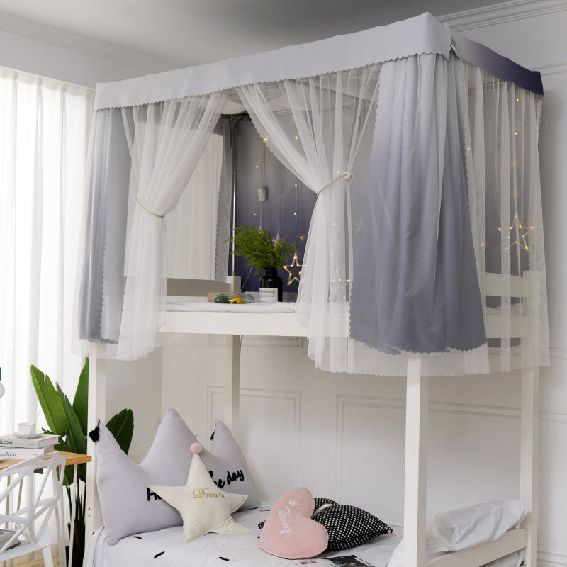 Student Bed Curtain Dormitory Lower Bunk Upper Bunk Female Blackout Cloth Ins Bed Curtain Dormitory Essential Artifact Curtain Mosquito Net