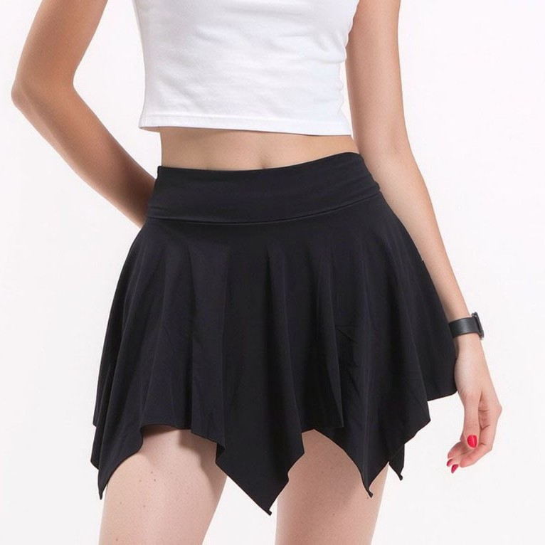 Cross-border European and American women's running sports skirt, one-piece faux two-piece half skirt, anti-exposure, high-waisted, breathable tennis skirt