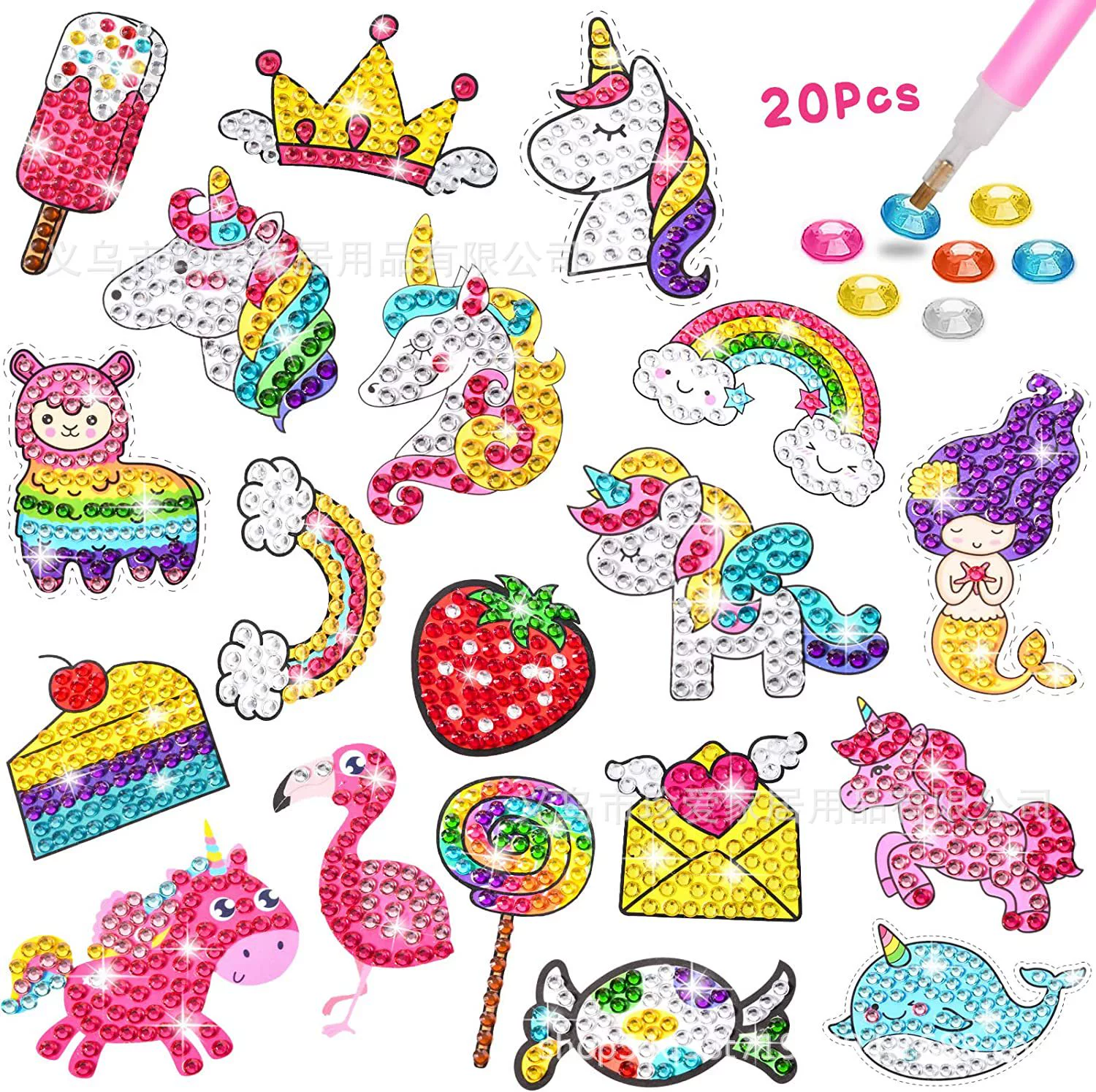 5D детский набор для алмазной мозаики sticker DIY, повседневные животные дизайны, разные размеры (наклейка и стразы)