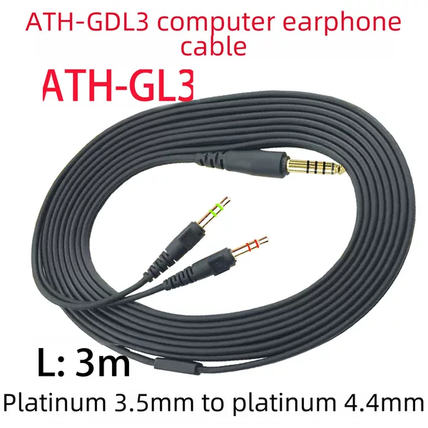 Applicable to Iron Triangle ATH-GDL3 headset e-sports game GL3 headset audio cable upgrade cable 4.4 Replacement Cable