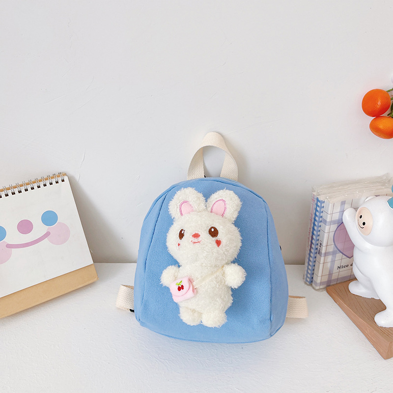 Mochila infantil de peluche, mochila pequeña de caricatura para niños, mochila de jardín de infantes, mochila de conejo