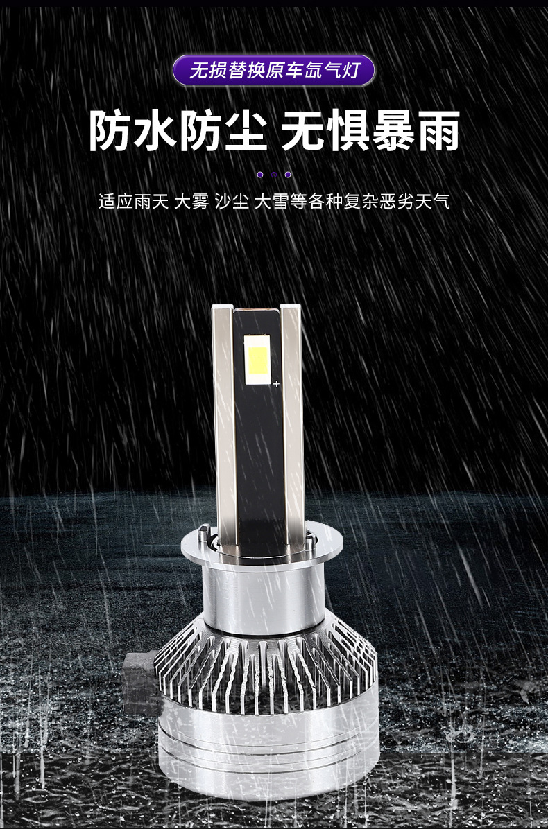 Cross-border foreign trade car LED headlight B1 high/low beam front light, high-brightness focused high-power bulb, modified car light