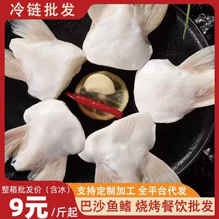 冷冻鲈鱼翅250g鲈鱼鳍鱼肥油鱼腩鱼肚肉鱼尾批发餐饮水产商用代发