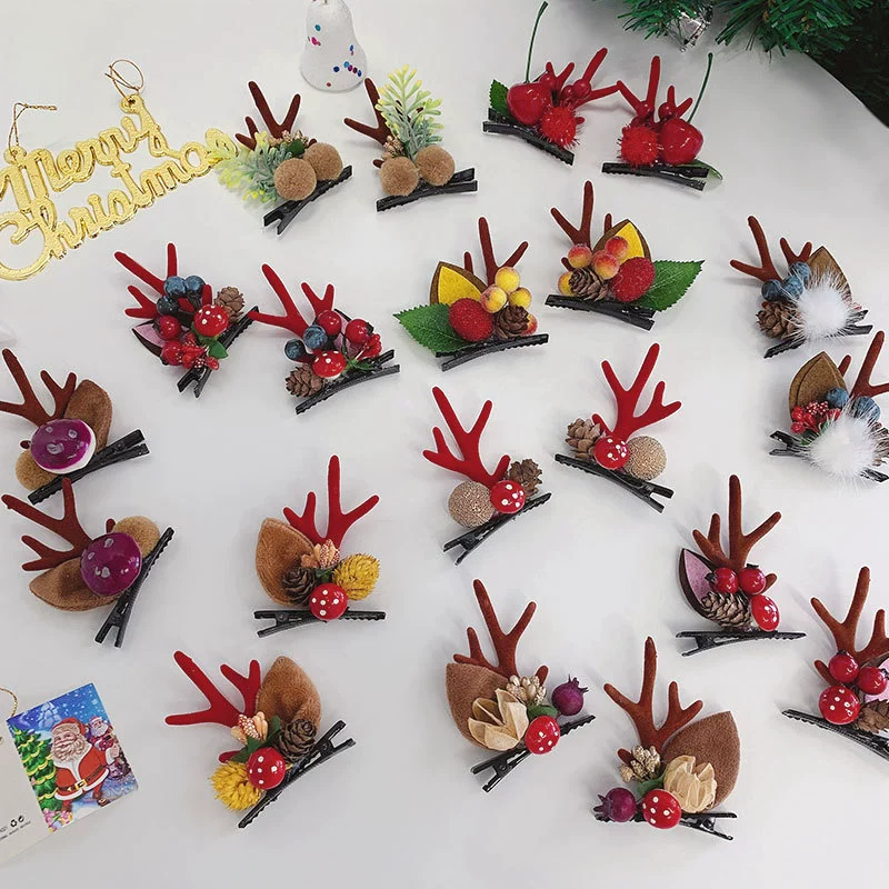 Европейская и американская трансграничная внешняя торговля, рождественские аксессуары для волос с рогами, головной убор, праздничные подарки для детей, заколки для волос, заколки в виде утконоса, оптовая продажа
