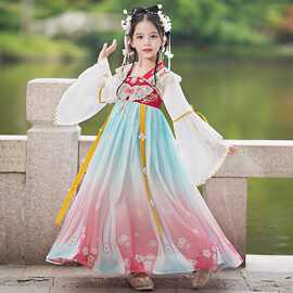 儿童汉服女童古装春季2026新款女孩古风生日中国风春秋女孩连衣裙