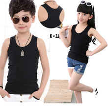 纯色女童裁剪立体背心背心工字棉新款代发一件 吊带男打底精梳棉