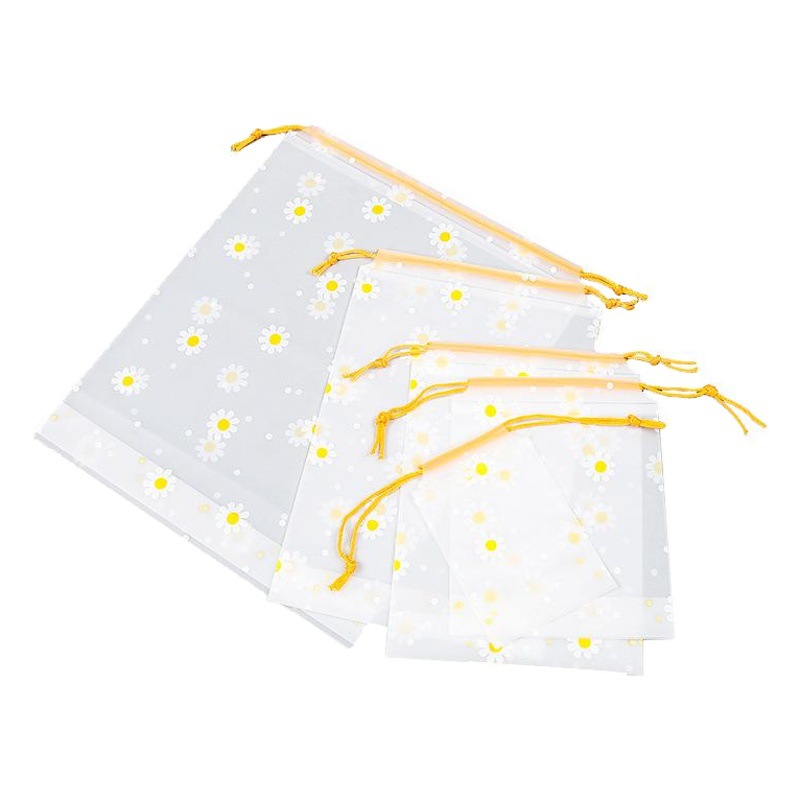 Bolsa de tela pequeña con cordón, arrugada, en stock, bolsa de viaje con cordón grueso, linda bolsa de PE con cordón para guardar ropa y maquillaje.