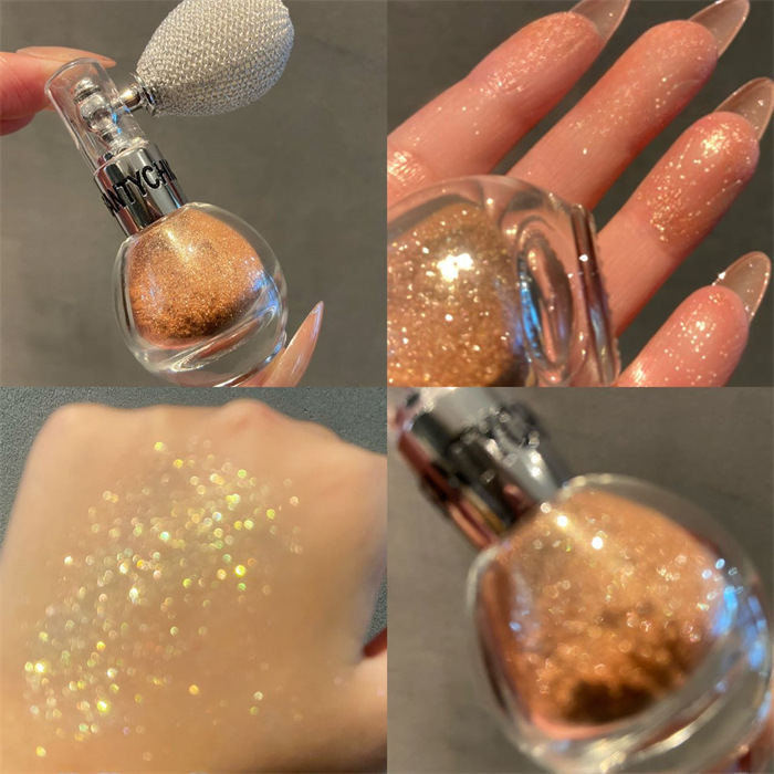 Internet celebrity airbag glitter powder highlight spray powder fine flash spray Pearl brightening fragrance loose powder shiny all-match loose powder wholesale