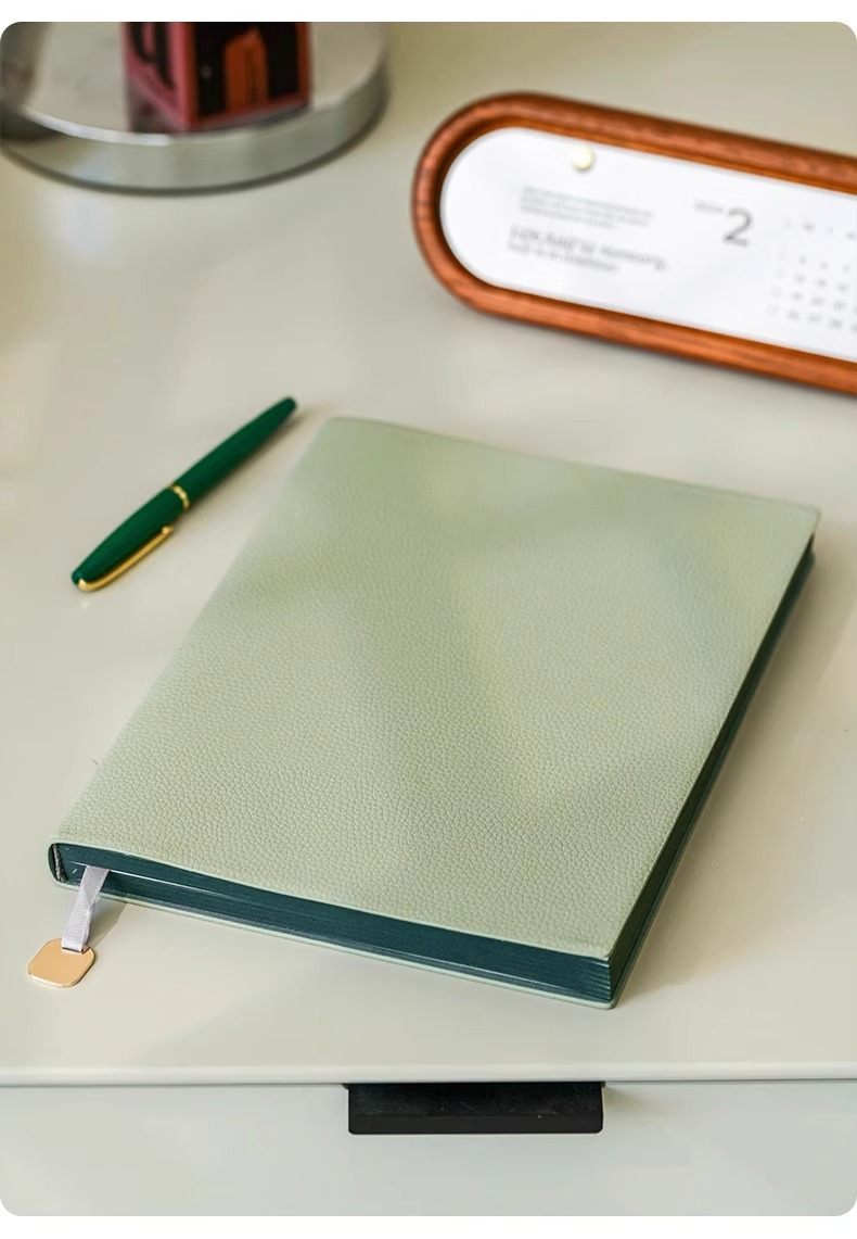 Personalisierter A5 Notizbuch-Einband aus Pebble-Leder mit Namensbuchstaben, A5-Papier, 100 Blatt, Studenten-Tagebuch, Agenda, Bürobedarf, Geschenke – Detail 13