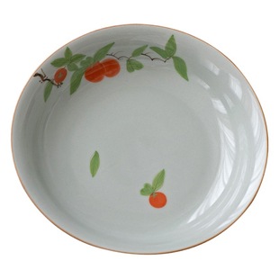 Antique underglaze color hand painted Ji Persimmon pot dry tea table mat tea Cover bowl water storage ceramic green gray new Chinese style