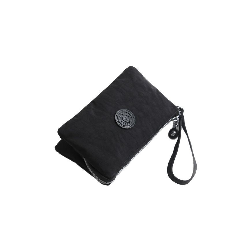 Bolsa de mano de nylon multicapa de gran capacidad a prueba de derrames de agua de mujer simple de moda larga cremallera cambio pasaporte bolso móvil