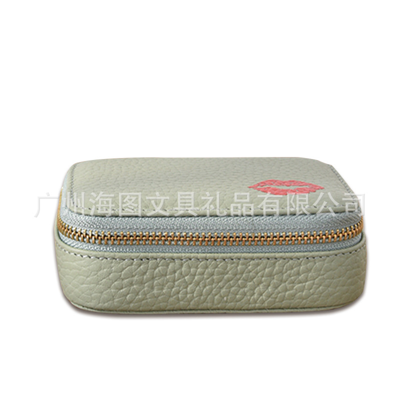 迷你真皮口红包 数据线耳机包女方形拉链旅行收纳盒 首饰盒硬币包