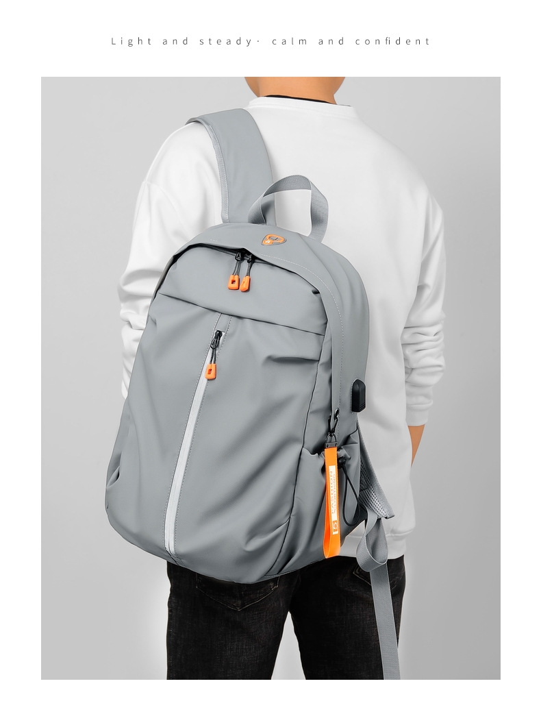 1125g Weight Solid Color Casual Travel School Backpack Laptop Backpack Functional Backpack