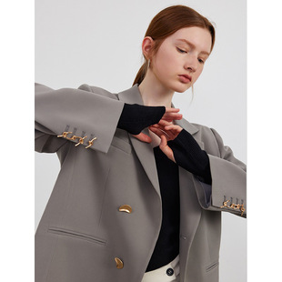 2627 Autumn New plus size women's online red small suit jacket chubby girl design fashion casual suit top