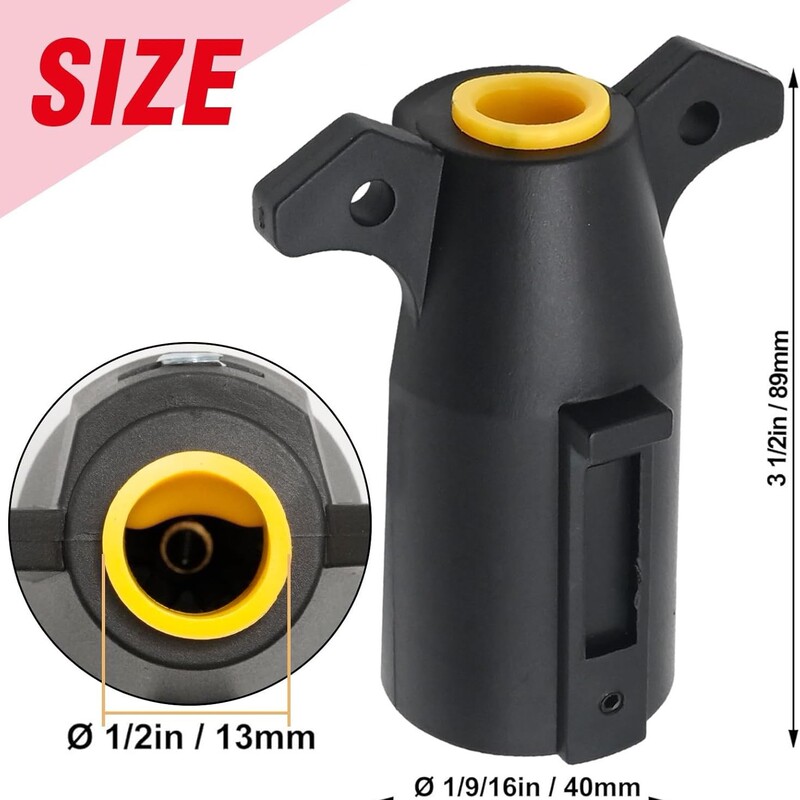 7-Pin Flat Pin American Standard Trailer Plug and Socket Power Signal Connector Yacht Trailer Rv Modification Accessories
