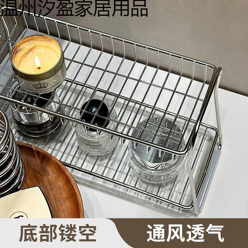 洗漱台不锈钢置物架双层浴室收纳卫生间化妆品护肤品收纳架|undefined