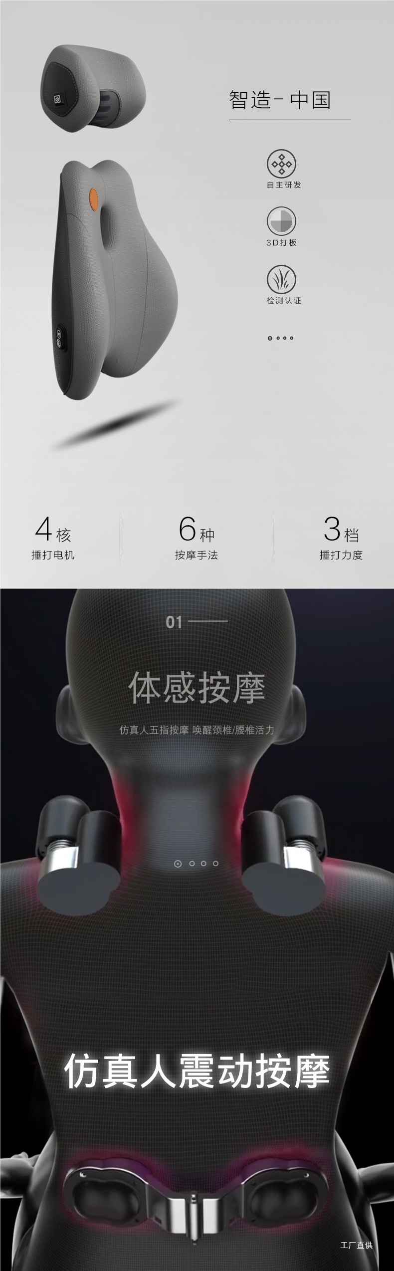 Car Lumbar Support Cushion for Massage and Backrest, Car Seat Backrest Lumbar Pad, Driving Lumbar Support, Waist Support, Weihui