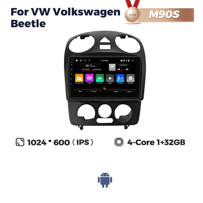 Applicable to VW Volkswagen Beetle Beetle Android large screen car navigator Wireless carplay (DVD Navigation) - m90s-132-quad-core-wifi-version