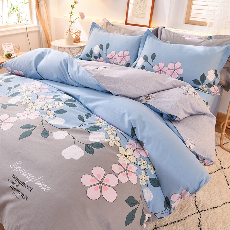 Nuevos productos de algodón único 180 × 200x230 estudiantes de dibujos animados dobles 100 algodón puro cubierta de edredón 1.5m mayorista