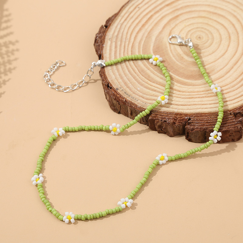 Farbe handgemachte Reisperlenblume bhmische lange Halskette Grohandel Nihaojewelrypicture4