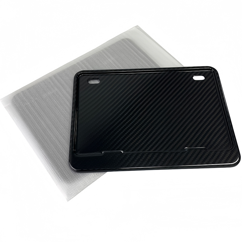 Wholesale genuine carbon fiber license plate frame, rear license plate protector, motorcycle modification accessory, non-destructive installation, universal fit