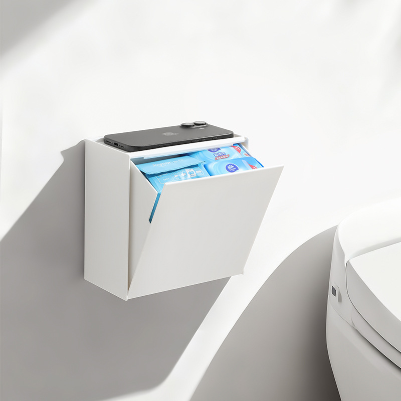 Toilet Storage Magic Tool Above the Toilet, Bathroom Wall No-Drill Adhesive Shelf for Placing Sanitary Pads