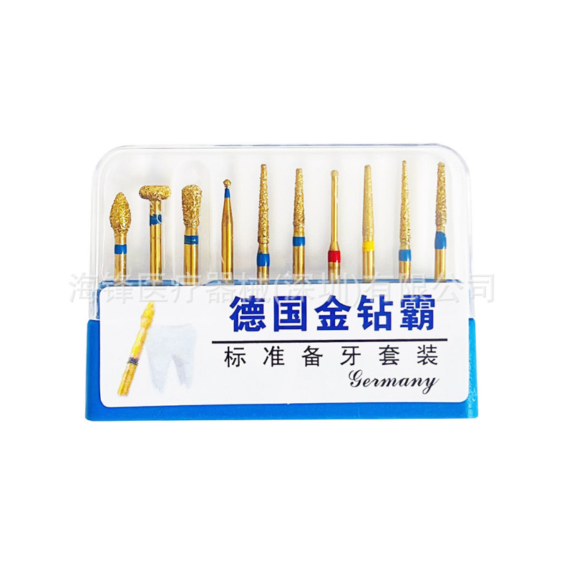 歯科用バーニッシャーセット ゴールデンダイヤモンドバーニッシャー エメラルド高速バーニッシャー 研削ヘッド 歯科用ドリル 高速ハンドピース 10本|undefined