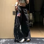美式新款印花宽松阔腿裤