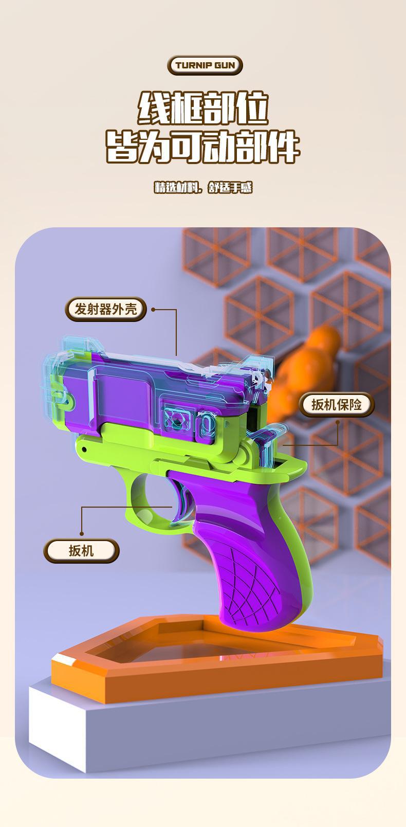 抖音同款皮筋枪萝卜枪玩具儿童解压玩具枪3d打印迷你橡筋手枪批发详情4