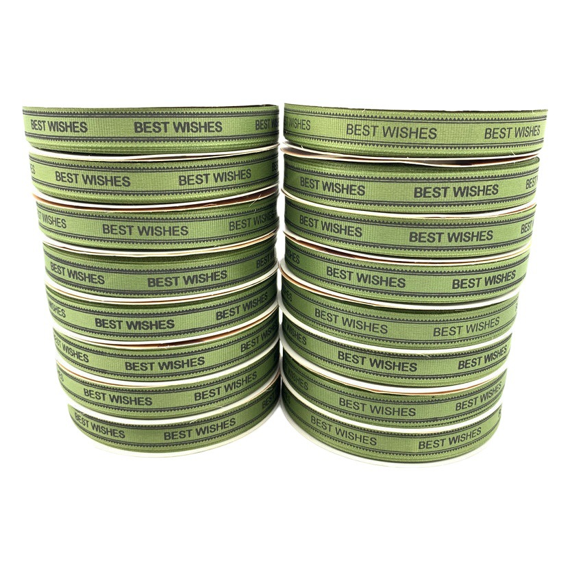 1,5 cm cinta de impresión inglesa mejores desees mejor bendición flores caja de regalo embalaje cinta de hilo