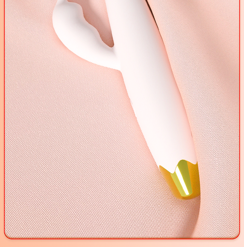 Crown Double-Vibration Vibrator Wand, Silicone Body, Button Control, Pink or Green — detail image 9
