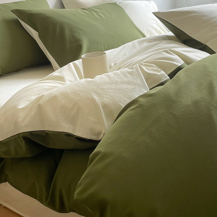 Juego de cuatro piezas de algodón 100 cama de dormitorio de algodón de tres piezas sábanas, edredón, funda de edredón, funda de edredón, cama individual para niños 4