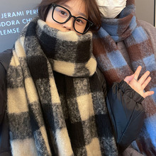 好货！虞书欣同款品质版圈圈纱围巾条纹撞色秋冬保暖格子披肩围脖